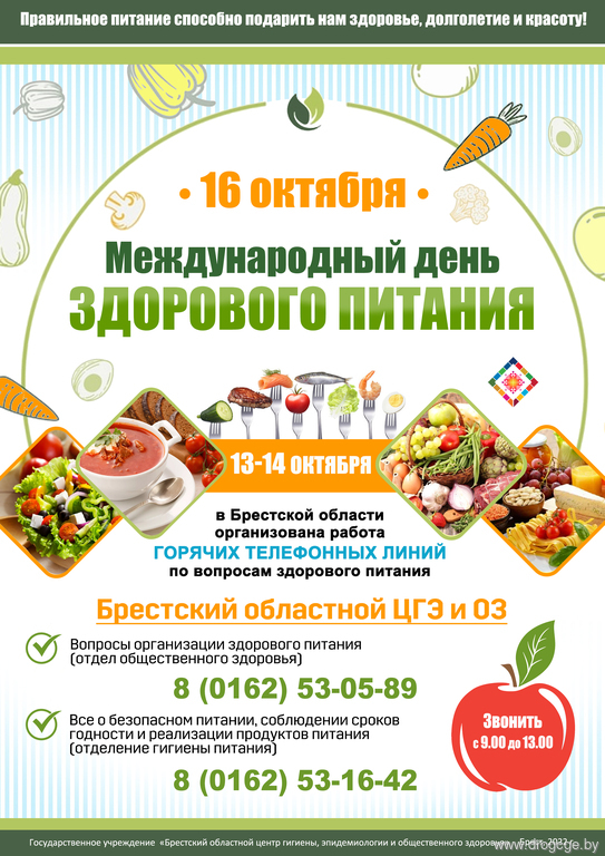   16 октября - Международный день здорового питания